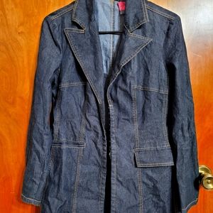 Bisou Bisou Petite Small jacket, blue jean, excellent condition!!